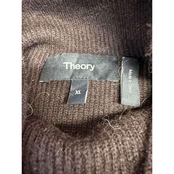 Theory Sleeveless Turtleneck Sweater Top Brown XL Wool Cashmere Blend - Picture 10 of 10